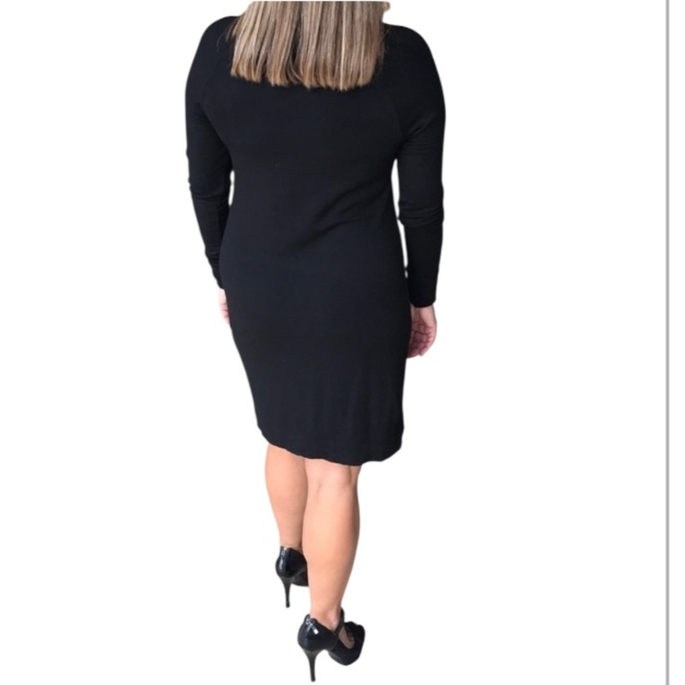 Lou & Grey Black Long Sleeve Stretch Knit Dress Size Small - Picture 2 of 7